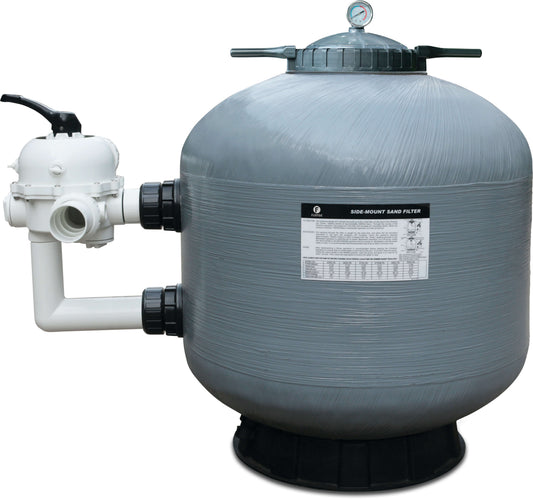 Flotide S800R Sandfilter PE/Polyester glasfaserverstärkt 63 mm / 2" Metrisch/Imperial Klebemuffe 2,5bar Grau