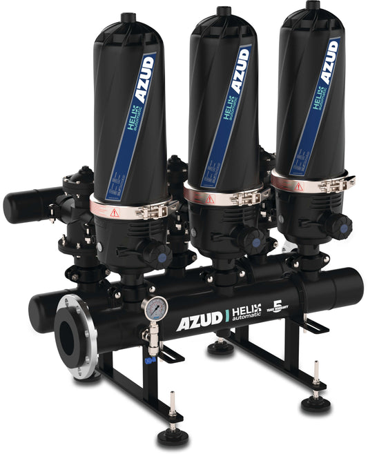 Azud Inline Helixfilter glasfaserverstärktes Nylon DIN Flansch 10bar 130micron Disk/Scheiben Schwarz Typ