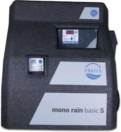 Profec Regenwasser Versorgungsmanager 4bar Schwarz DVGW Typ Mono rain basic D inkl. selbstansaugender Pumpe, Druckschalter und Füllstandsanz
