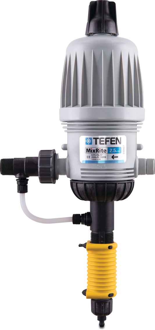 Tefen MixRite 2.5 On/Off external by-pass Dosierpumpe Außengewinde x Schlauchtülle x Außengewinde 0.4% - 4%