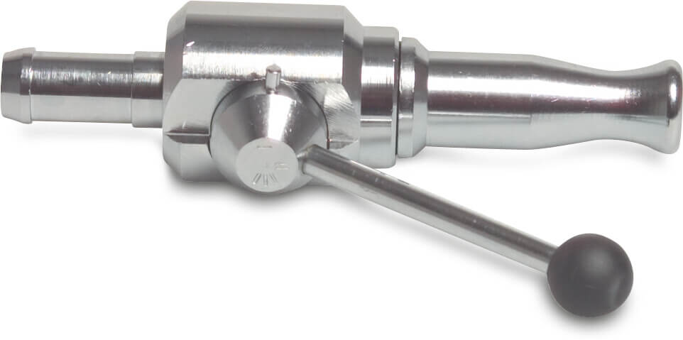 Strahldüse Messing verchromt 3/4" x 19 mm Schlauchtülle Typ mit Ventil