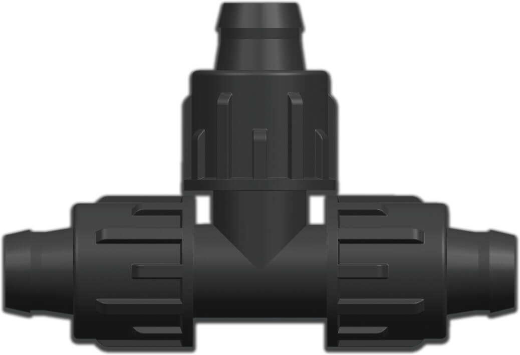T-Stück 90° PP 25 mm lock 4bar Schwarz (VE: 10 St.)