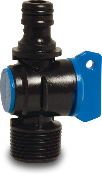 Praher Absperrhahn 3/4" Außengewinde x Klickstecker Schwarz (VE: 500 St.)