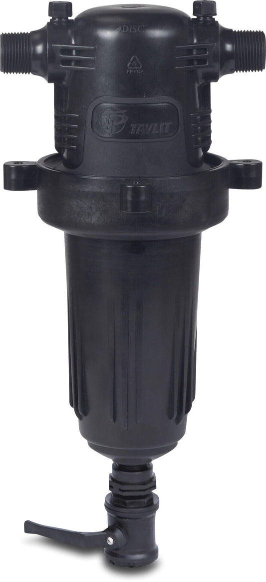 Tavlit Manueller Filter glasfaserverstärktes Nylon Außengewinde 10bar 120micron Disk/Scheiben Schwarz Typ