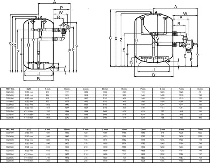Waterco Commercial sand filter Glasfaser 3"/90mm DIN Flansch 2,5bar Grau Typ SMD1600