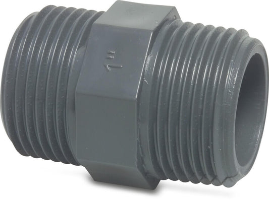 VDL Nippel PVC-U 1/4" Außengewinde 10bar Grau (VE: 10 St.)