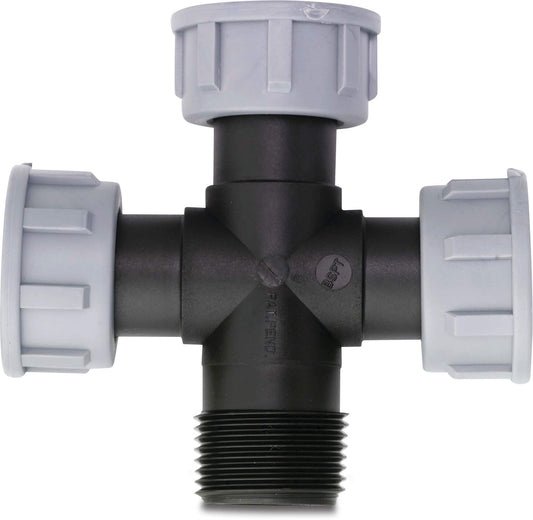 Tavlit Swivel Kreuzstück 90° PP Innengewinde x Innengewinde x Innengewinde x Außengewinde 10bar Typ with O-ring