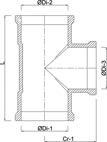 Profec T-Stück 90° Sphäroguss (GGG40) Epoxybeschichtung Steckmuffe 10bar Blau Typ MMB-KS