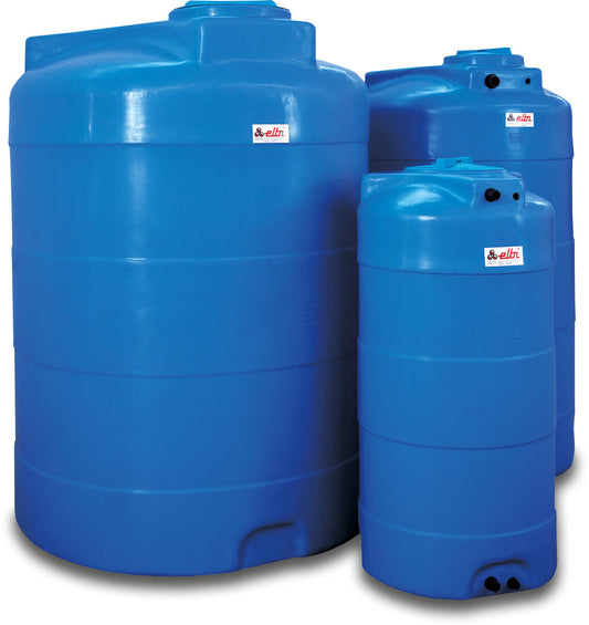 Elbi Behälter LDPE Blau 500ltr WRAS Typ CV vertikal ohne Anschluß