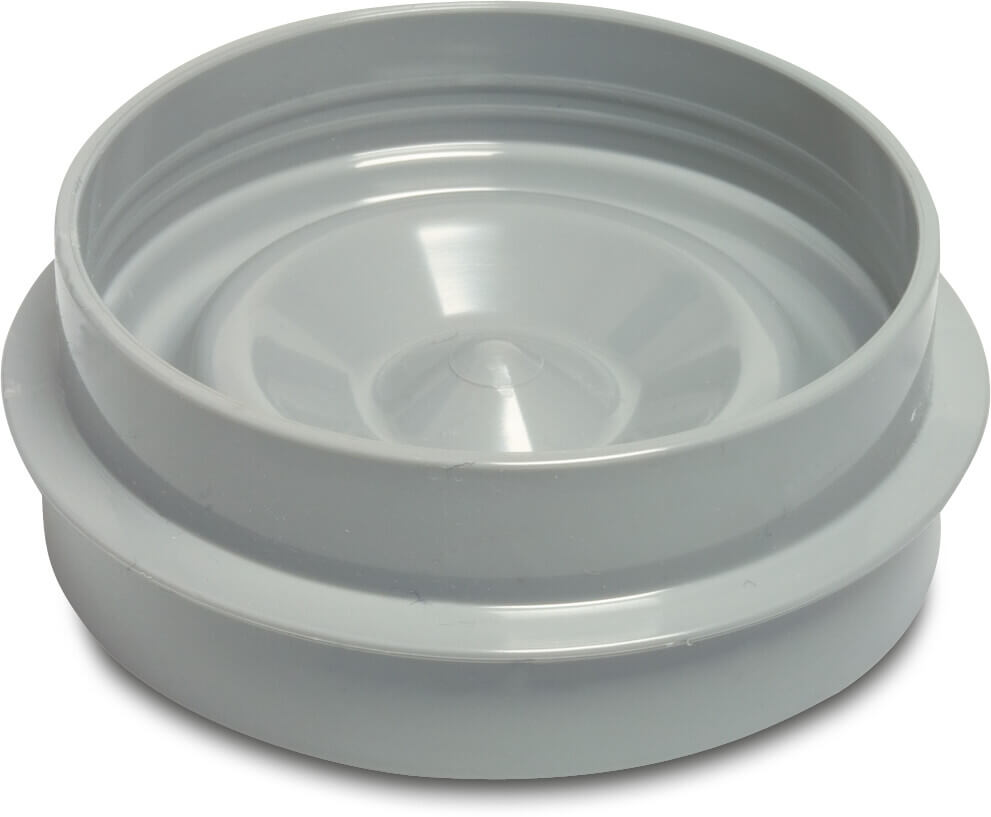 Kappe PVC-U 125 mm Klebemuffe/Klebestutzen Grau