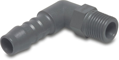 Winkel 90° Nylon Außengewinde x Schlauchtülle 10bar Grau