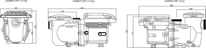 Pentair IntelliFlo3® Schwimmbadpumpe 63/75 mm Klebemuffe 11,2A 230VAC Schwarz