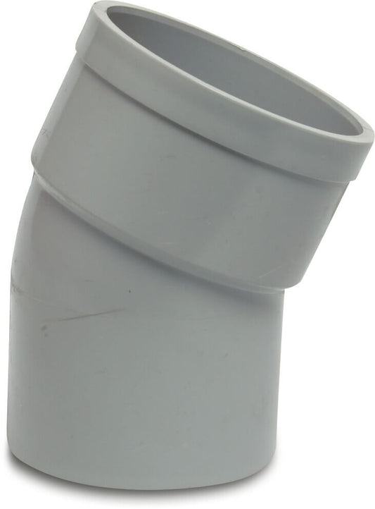 Bogen 22° PVC-U 125 mm Klebemuffe x Stutzen Grau KOMO