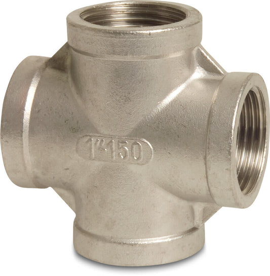 Profec Nr. 180 Kreuzstück Edelstahl 316 1/4" Innengewinde 16bar