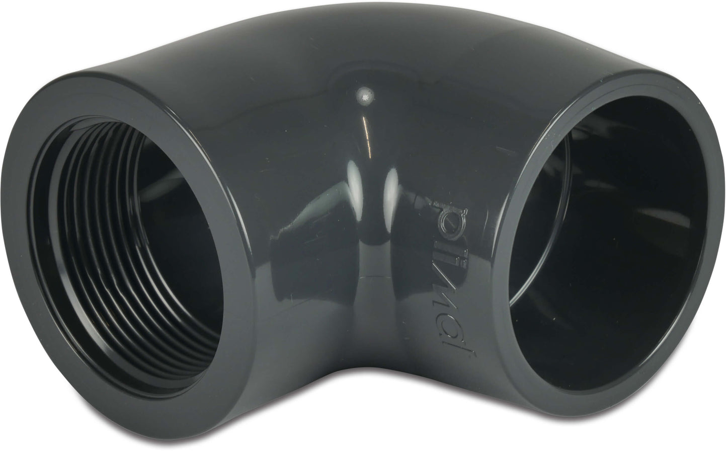 Profec Winkel 90° PVC-U Klebemuffe x Innengewinde 10bar Grau