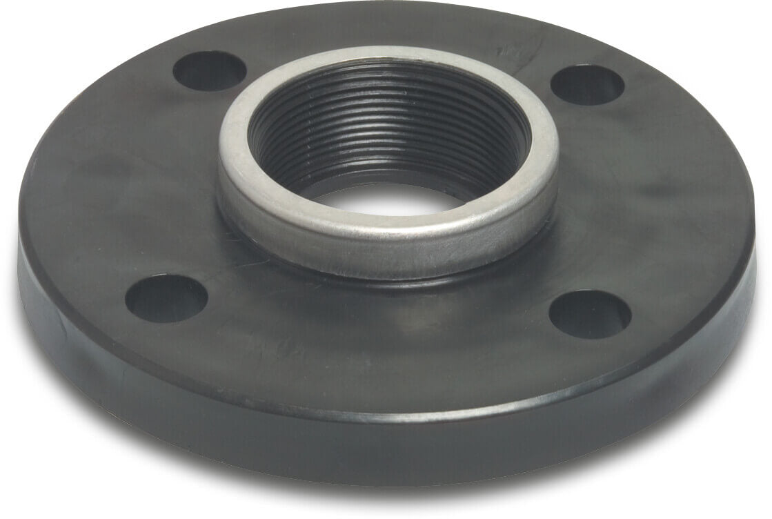 Gewindeflansch PP DIN Flansch x Innengewinde 6bar DN80 Schwarz PN10/16 Typ verstärkt