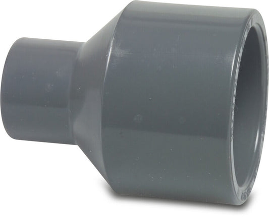 Profec Reduziermuffe PVC-U 75/63 mm x 50 mm Klebestutzen/Klebemuffe x Klebemuffe 16bar Grau