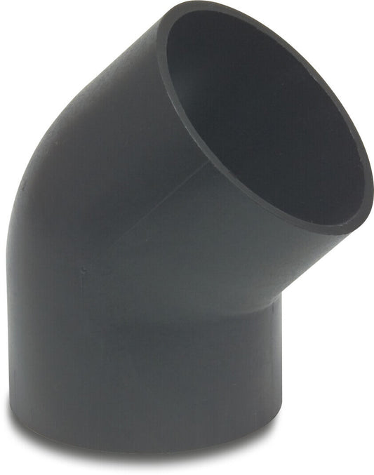 Bogen 45° PE80 Schweißstutzen SDR26 4bar Schwarz