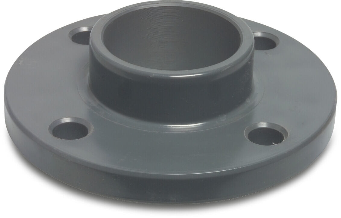 Profec Klebeflansch PVC-U DN125 x 140 mm DIN Flansch x Klebemuffe 10bar DN125 Grau PN10/16