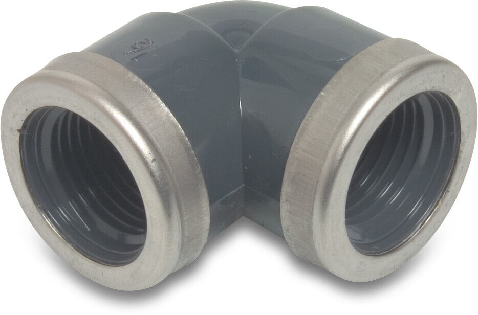 Winkel 90° PVC-U 3/4" Innengewinde 10bar Grau Typ verstärkt P1 (VE: 10 St.)