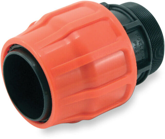 Übergangsadapter PP Klemm x Außengewinde 6bar Schwarz/Orange Typ Layflat