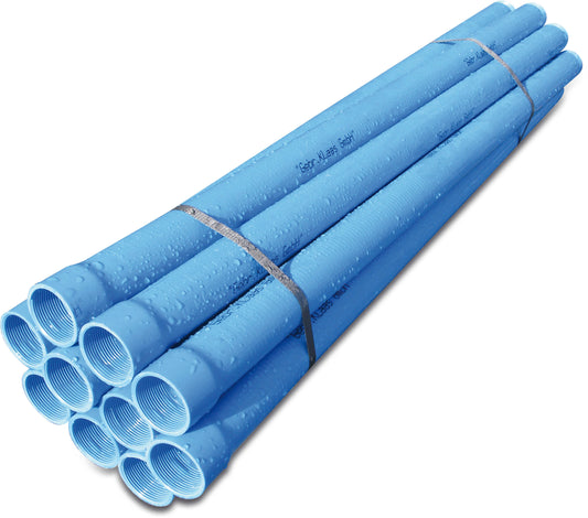 Filterrohr PVC-U 4 1/2" Trapez Innengewinde x Trapez Außengewinde 0,5 mm Blau 1m (VE: 10 St.)