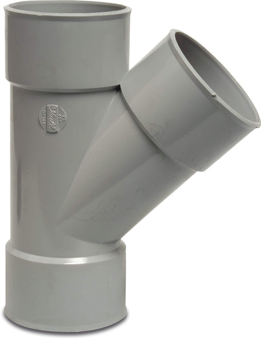 T-Stück 45° PVC-U Klebemuffe Grau KOMO