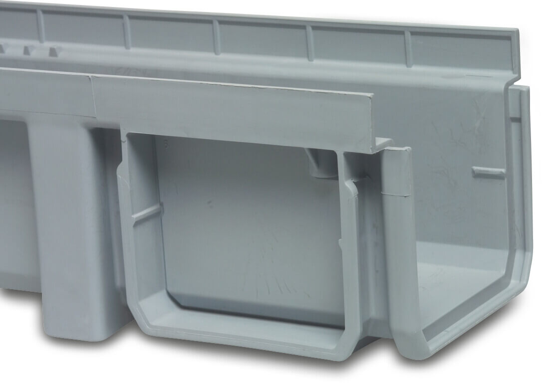 Bodenablaufrinne PP 130 mm x 115 mm Grau 1m