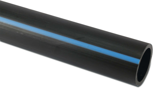 Druckrohr PE100 x Glatt SDR11 16bar Schwarz/Blau 12m DVGW