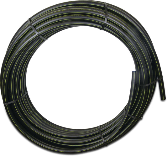 Druckrohr PE100 x Glatt SDR11 8bar Schwarz/Gelb 50m GASTEC