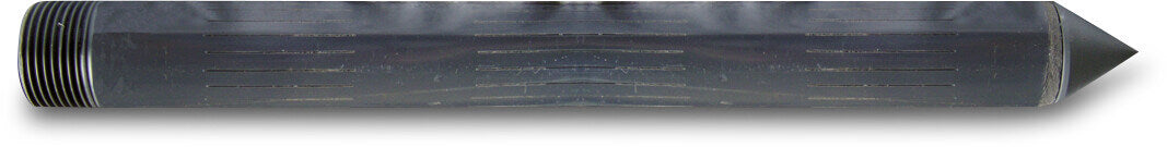 Steckfilter mit Spitze PVC-U 1" Außengewinde 0,3 mm Schwarz 0,5m Typ Rippenausführung