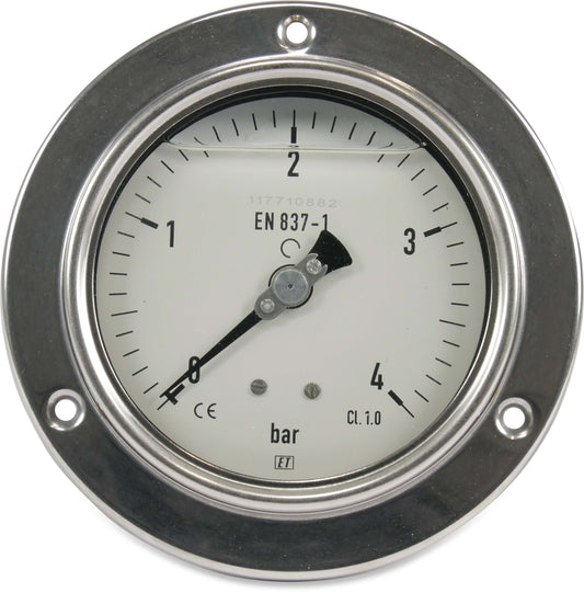 Einbaumanometer 100 mm 0 - 4bar Hinten