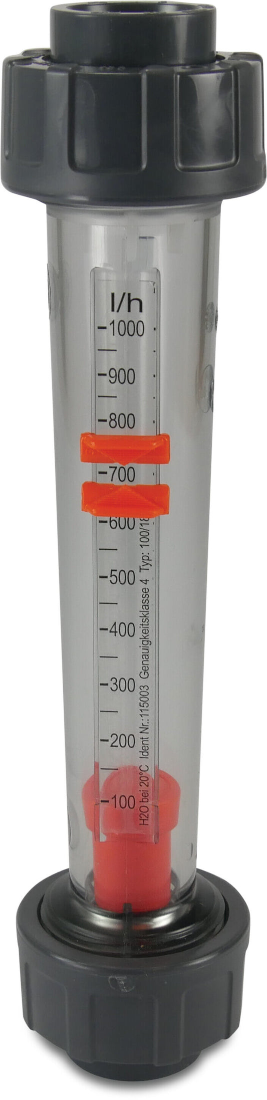 Durchflussmesser PVC-U DN15 x 20 mm x 20 mm Klebemuffe 10bar Transparent Typ DFM 170 40-400 L/St