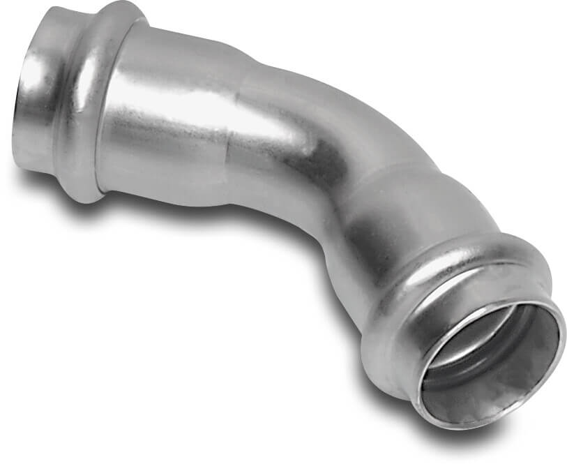 Bonfix Bogen 45° Edelstahl 316L Pressmuffe KIWA