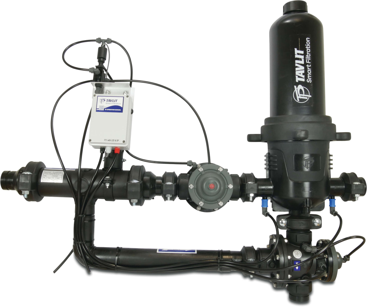 Tavlit Automatische Filterstation glasfaserverstärktes Nylon 2" 10bar 105micron Disk/Scheiben 9-12VDC latch Schwarz Typ TADSA Stand Alone