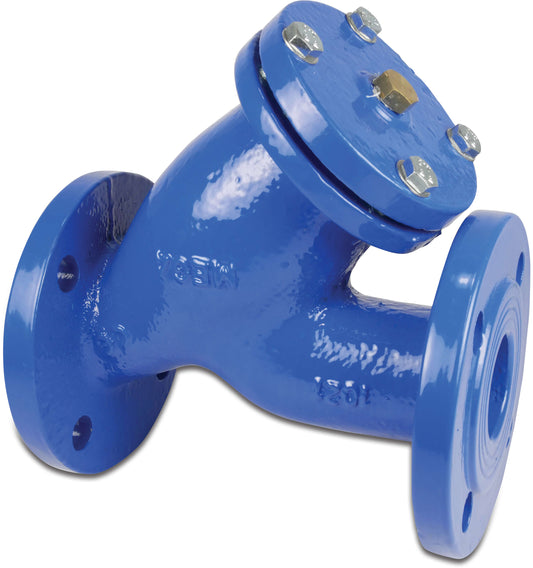 Profec Schmutzfänger Gußeisen GG 25 Epoxybeschichtung DIN Flansch 16bar 1500micron Edelstahl 304 Blau PN10/16