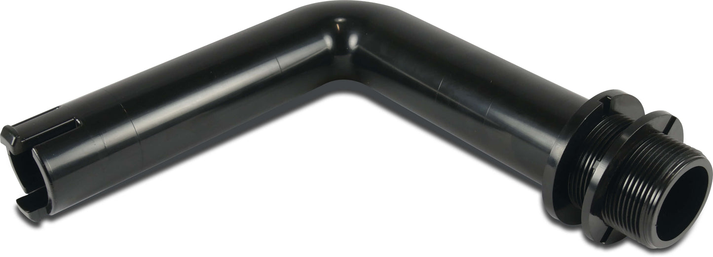 Rohrbogen innen DN50 mit Haken - 1 1/2"- Typ S620 - ABS schwarz