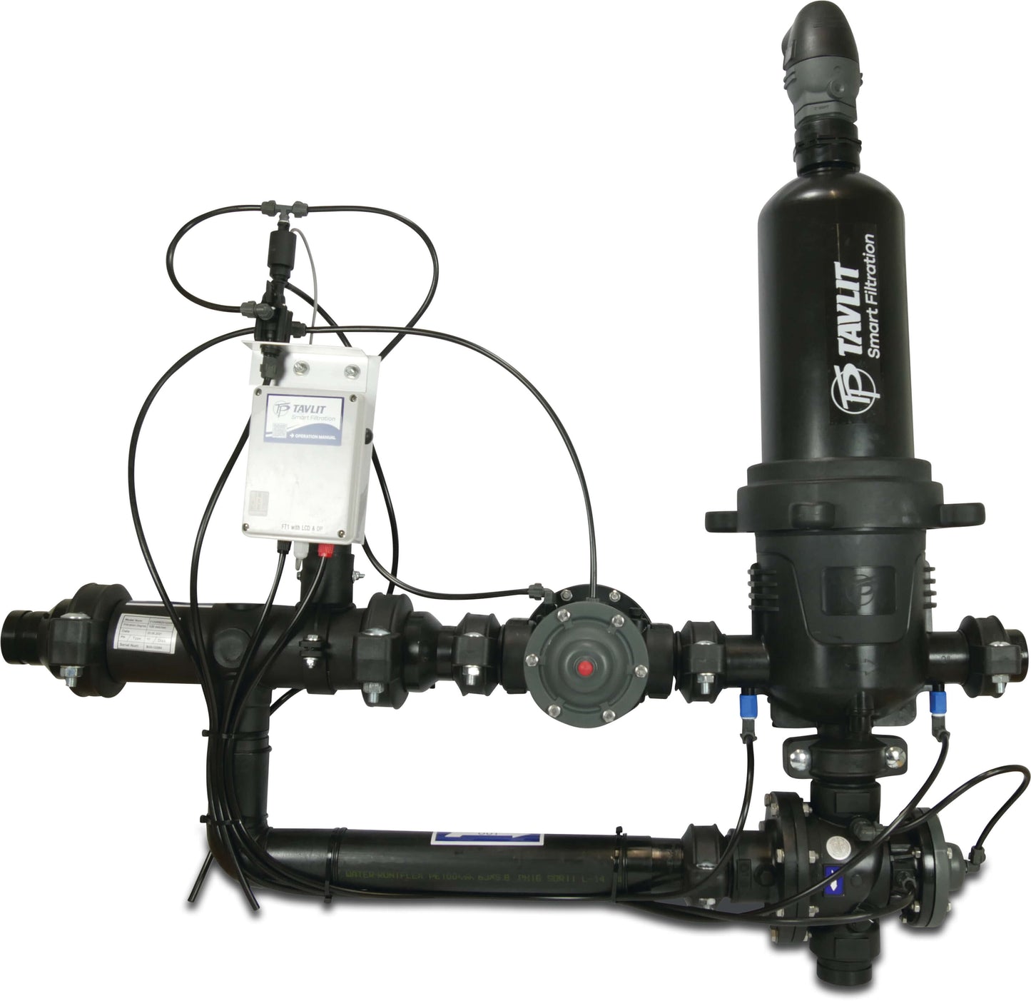 Tavlit Automatische Filterstation glasfaserverstärktes Nylon 2" 10bar 105micron Disk/Scheiben 9-12VDC latch Schwarz Typ TVDSA Stand Alone