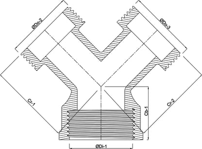 Profec Y-Stück Schnellkupplung Messing 3/4" Außengewinde x Außengewinde x Innengewinde 30bar (VE: 10 St.)