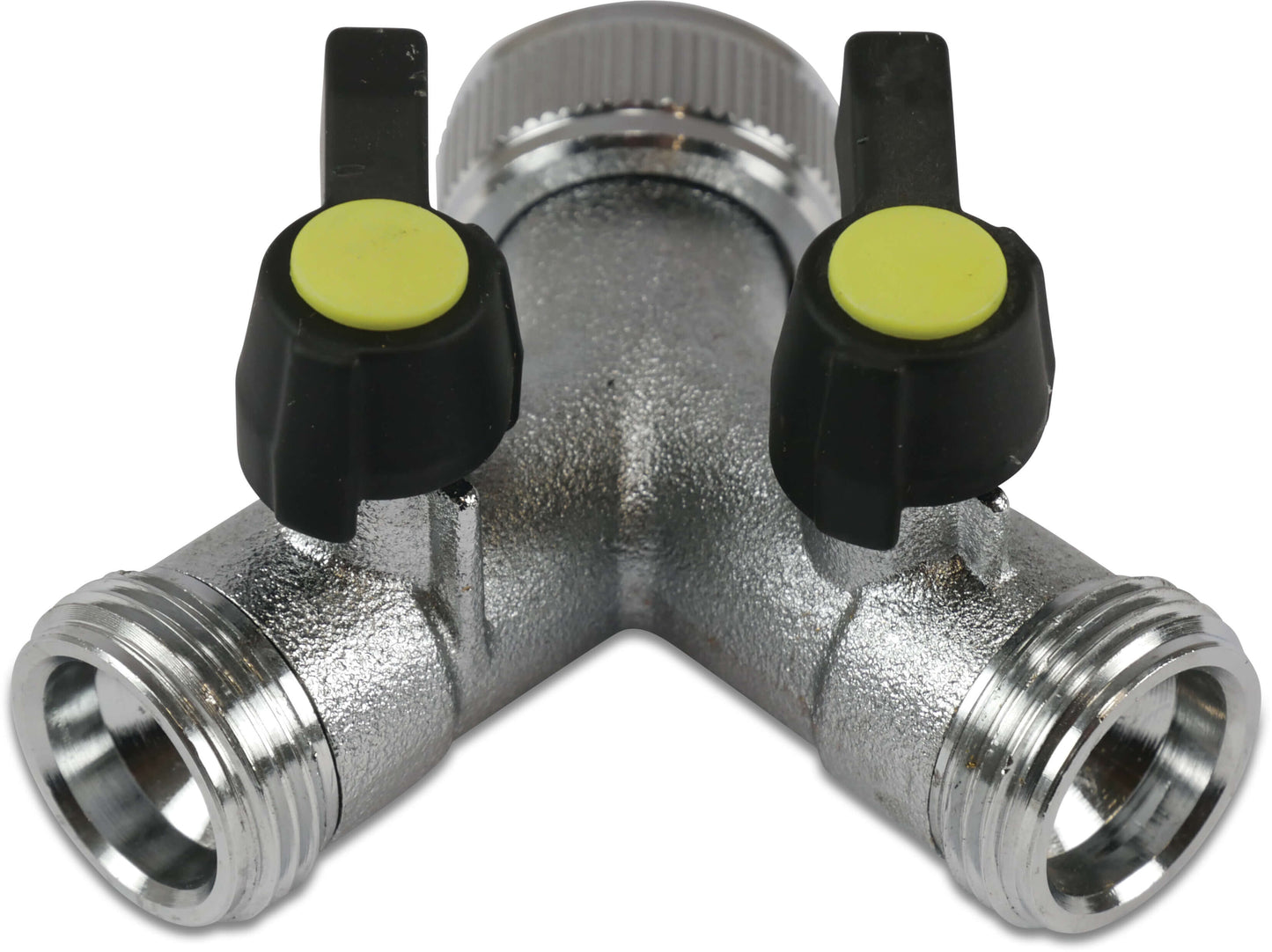 Hydro-S 3-Wege Venti Messing verchromt 3/4" Überwurfmutter IG x Außengewinde x Außengewinde Typ mit Kugelhahn