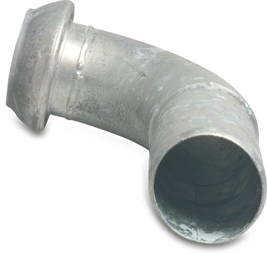 Bogen 90° Stahl Verzinkt 108 mm x 102 mm V-Teil Kardan x Schlauchtülle Typ Kardan