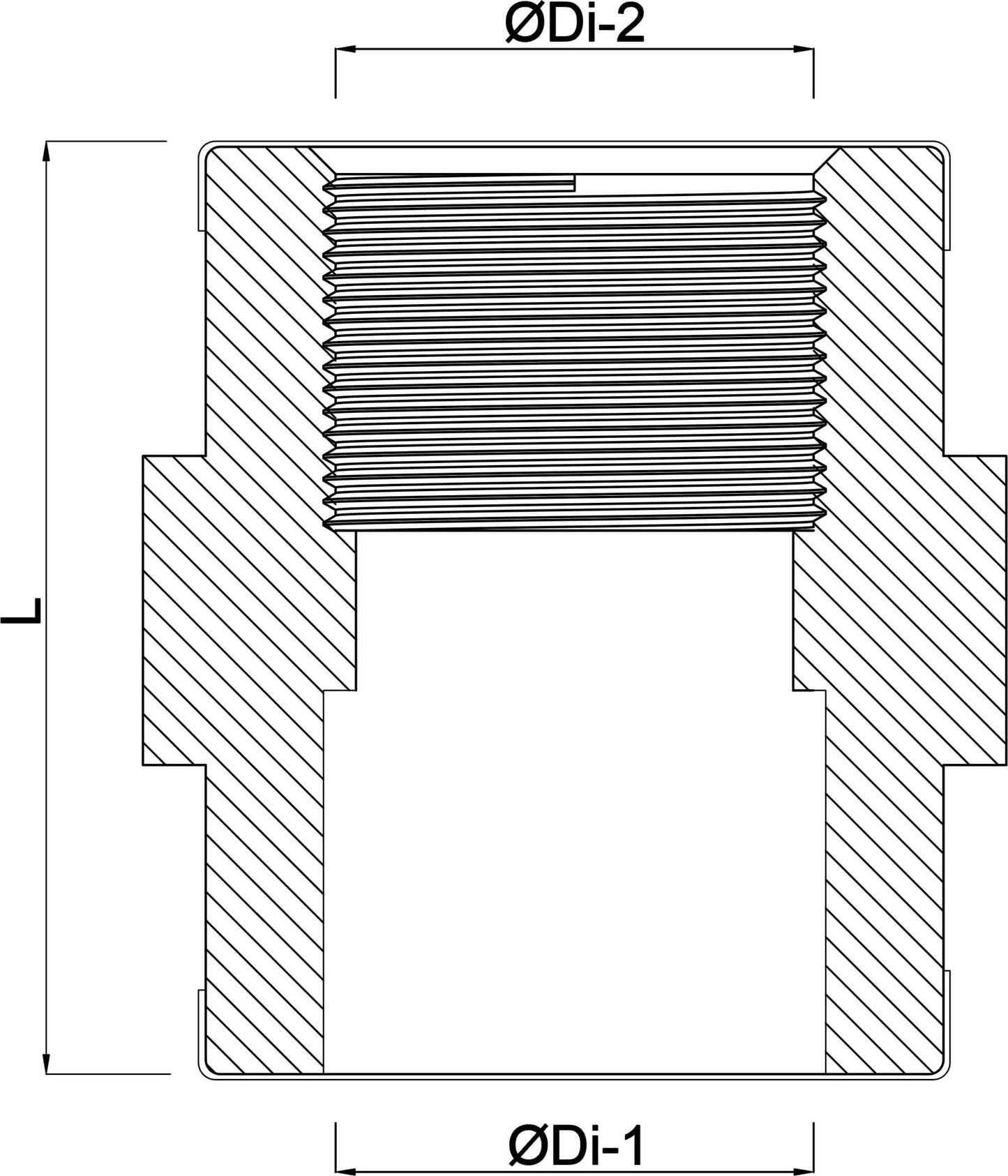 VDL Gewindemuffe PVC-U Klebemuffe x Innengewinde 16bar Grau mit Edelstahl Ring Typ verstärkt