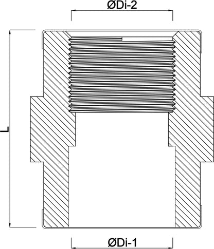 Übergangsadapter PVC-U 1 1/2" x 1 1/2" Imperial Klebemuffe x Innengewinde 10bar Weiß