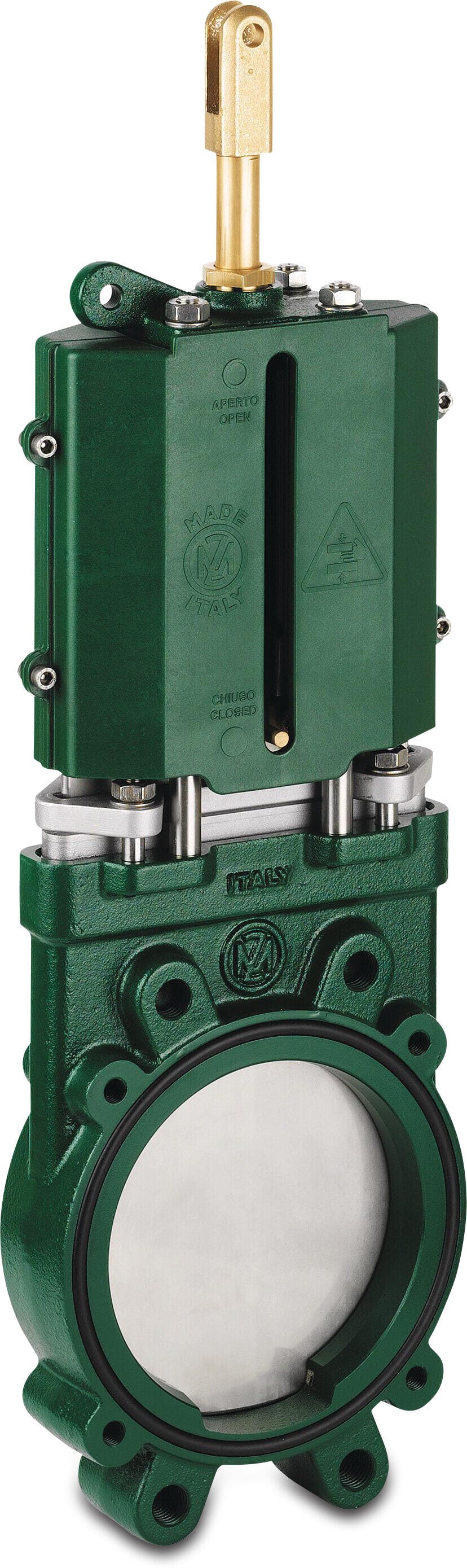 MZ Plattenschieber Gusseisen Beschichtet DIN Flansch 8bar DN200 Grün PN10 Typ 0090