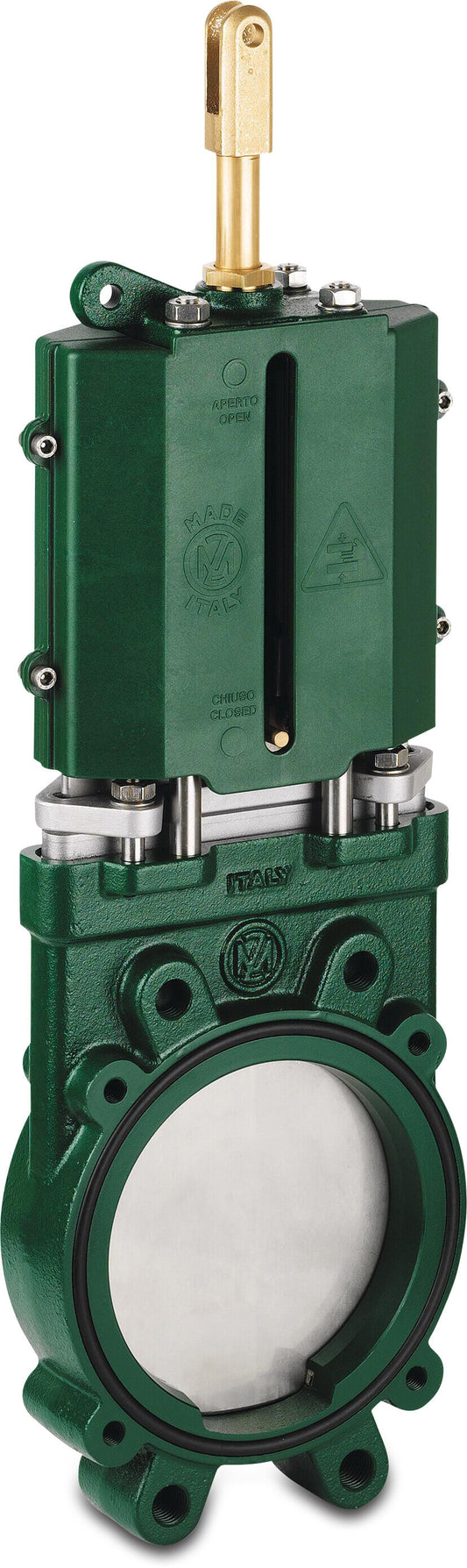 MZ Plattenschieber Gusseisen Beschichtet DIN Flansch 8bar DN200 Grün PN10 Typ 0090