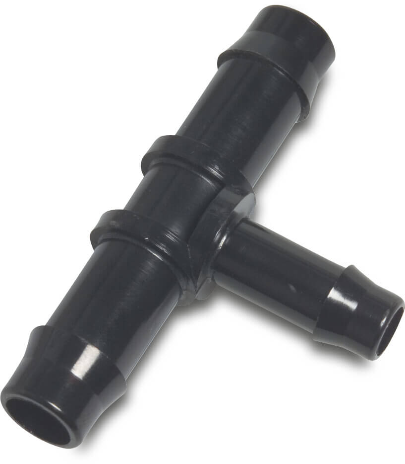 T-Stück 90° PA (Nylon) 13 mm x 10 mm x 13 mm Schlauchtülle 10bar Schwarz Typ WF
