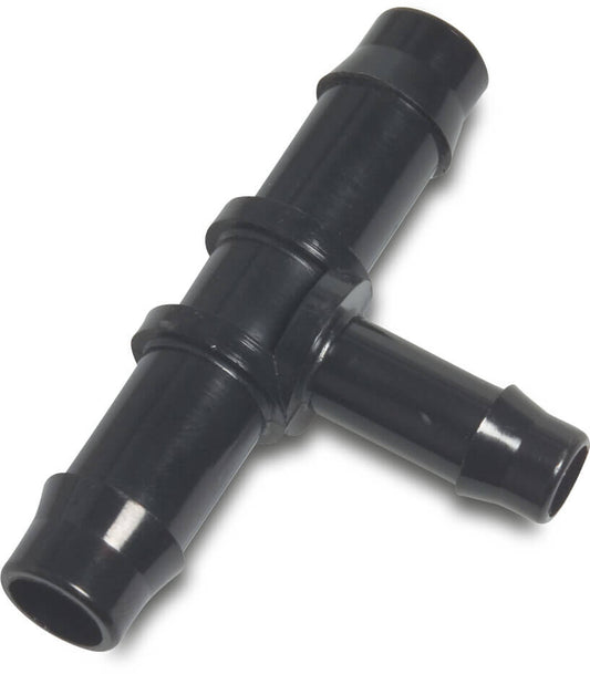 T-Stück 90° PA (Nylon) 13 mm x 10 mm x 13 mm Schlauchtülle 10bar Schwarz Typ WF