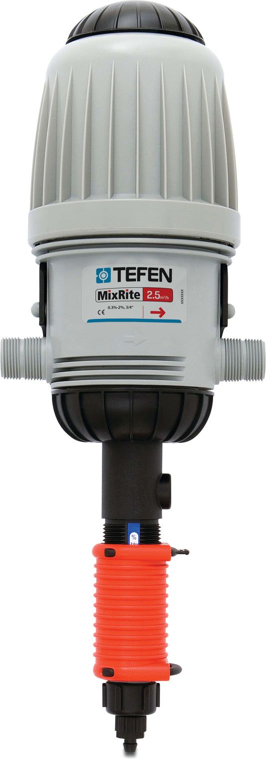 Tefen MixRite 2.5 PO Dosierpumpe für die Tierhaltung Außengewinde x Schlauchtülle x Außengewinde 0.4% - 4%