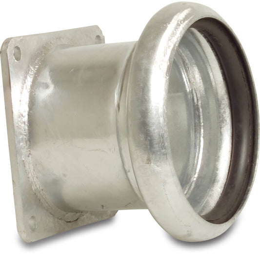 Schnellkupplung Stahl Verzinkt 133 mm x 5" V-Teil Bauer x Quadratflansch Typ Bauer