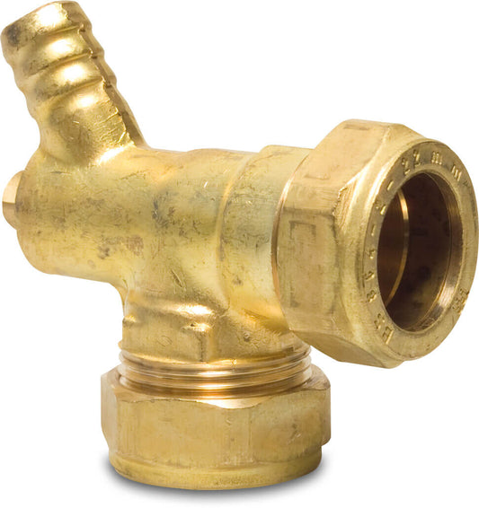 Bonfix Ablaufventil 90° Messing 15 mm Klemm mit Abfluss KIWA (VE: 5 St.)